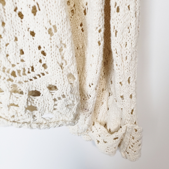Free People Traveling Lace Ivory Sweater - Picture 8 of 11